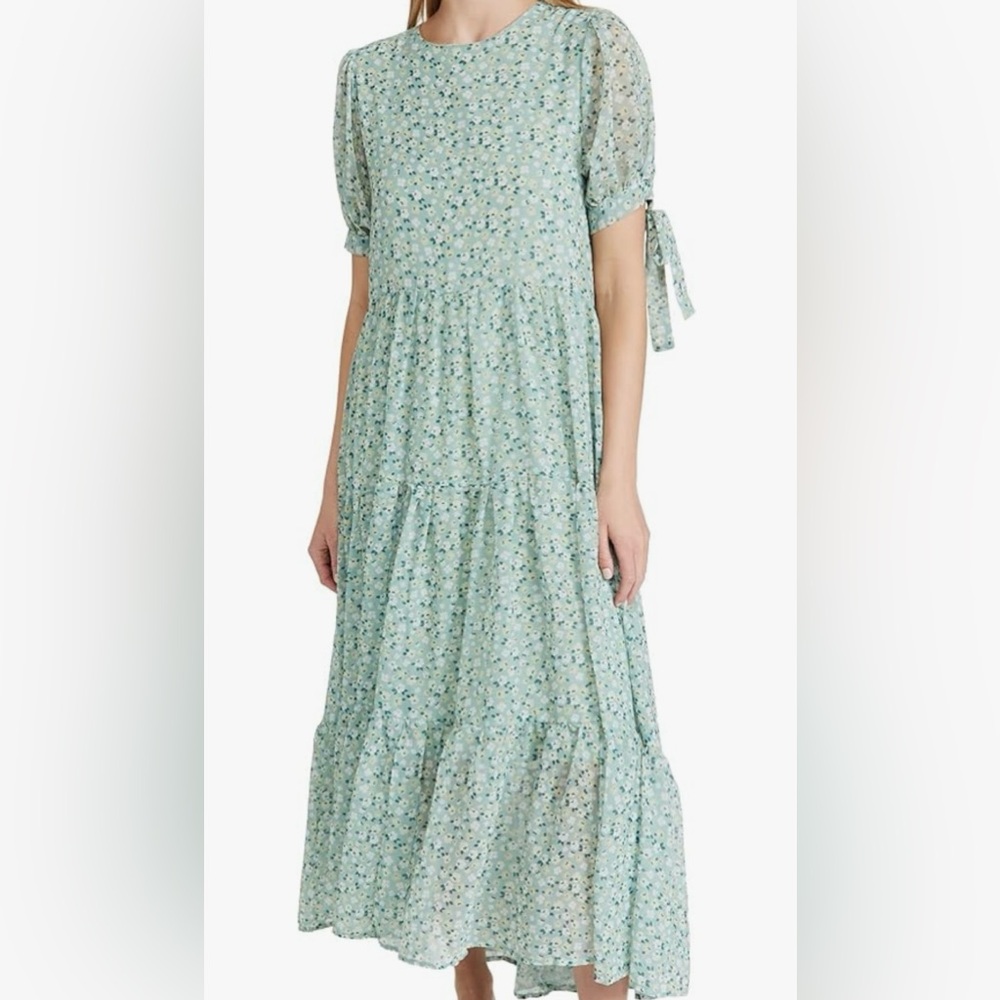 Sister Jane Mint Floral Tiered Maxi Dress